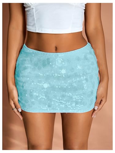 Image of Floerns Women's Sequin Low Waist Mini Skorts Night Out Skirt Shorts
