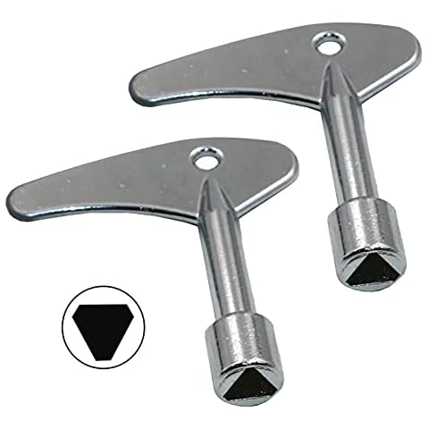2PCS Inner Triangle Spanner Key, Stainless Steel Multi-Functional Utilities Key Elevator Emergency Lift Door Release Triangle Lock Keys Cover