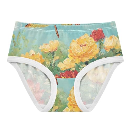 Colorful Girls Underwear Toddlers 2t Cotton Little Girl Panties Dragonfly Yellow Red Flowers Green Briefs Underpants