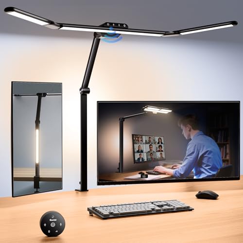 Quntis 32.5' Architect Desk Lamps for Office Home Dorm - Eye Care 3 Light Bar 1100LM Bright, Ambient...