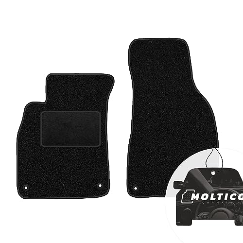 moto-MOLTICO Vorne Fußmatten Auto Velours Autoteppiche Schwarz Automatten Set 2-teilig passend für...