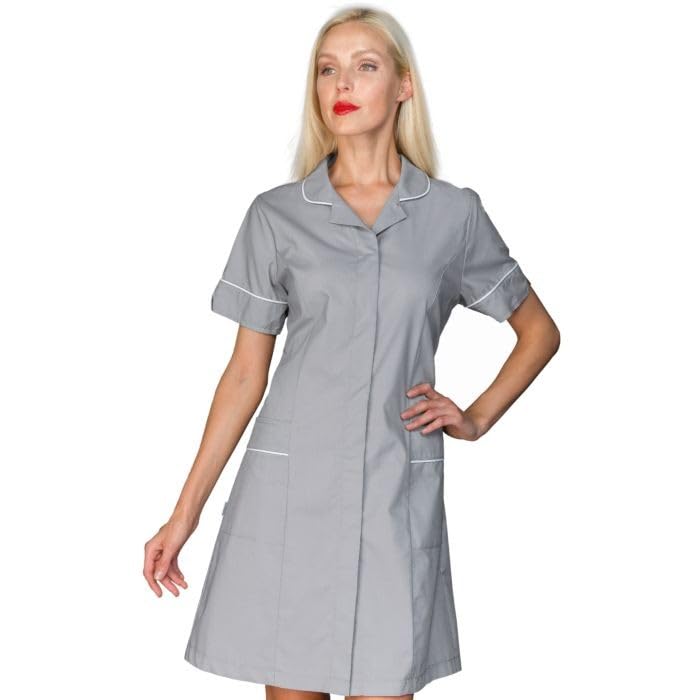 I.sacco Camice da Lavoro da Donna FIRENZE in Poliestere Cotone (Grigio/Bianco)