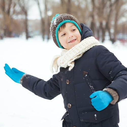 Image of ONESING 12 Pairs Kids Gloves - Warm Knitted Winter Gloves Bulk for Girls Boys | Children Gloves Designed for Cold Weather