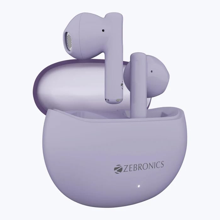 Image of ZEBRONICS Zeb-Fireflies BT v5.4 Gaming Mode (Low Latency) Up to 23h* Backup Splash Proof Purple