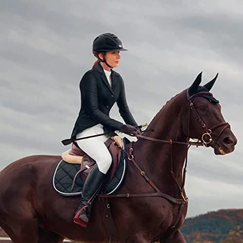 Foto von MANMEMU Pferdepeitsche mit PU-Leder, Leder Peitschen，Reiter-Sprungschläger 45 cm, verwendet für Outdoor-Sportarten, tägliches Training auf Reiten, Pferderennen