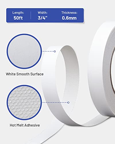 Image of White Melamine Edge Banding 3 /4 inch x 50 ft Easy Application Iron-On Edging with Hot Melt Adhesive Veneer Edging for Plywood Cabinet Repairs Furniture Restoration
