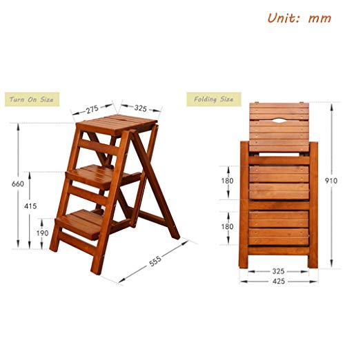 Escalera de 3 escalones plegable y taburete multifuncional de hogar 3