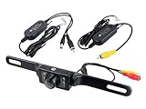 BW 2.4G Wireless Car License Mount Rear View Backup Camera 7 IR LED Night Vision with Transmitter & Receiver (Waterproof Ip67 / Color Cmos / 135 Degree Viewing Angle/Distance Scale Line)
