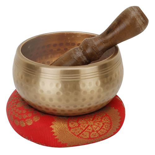 Marubhumi Tibetan Singing Bowls Set- Healing & Chakra balancing,Meditation Sound Bowl hand Hammered in Nepal For Yoga,Mindfulness,(Unique 3.20 inch)