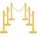 Goplus 6pcs Plastic Stanchion Set, Safety Stanchion Barrier Posts Queue Line Pole with 40” Link Chain & C-Hooks, Outdoor and Indoor Crowd Control Barriers, Easy Connect Assembly
