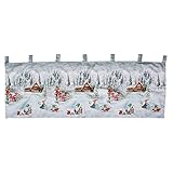 Mojawo Weihnachtsgardine LED Gardine Weihnachten Scheibengardine X-Mas...