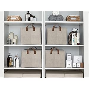 StorageWorks Storage Baskets for Shelves with Metal Frame, Organizing Basket, Shelf Baskets, Brown and Beige, 4-Pack StorageWorks Storage Baskets for Shelves with Metal Frame Organizing Basket Shelf Baskets Brown and Beige 4 Pack