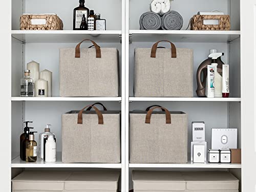 StorageWorks-Storage-Baskets-for-Shelves-with-Metal-Frame-Organizing-Basket-Shelf-Baskets-Brown-and-Beige-4-Pack StorageWorks Storage Baskets for Shelves with Metal Frame Organizing Basket Shelf Baskets Brown and Beige 4 Pack