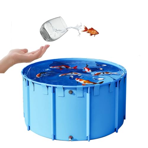 Piscinas Desmontables, PVC Estanque De Peces, Lienzo Piscina Del Estanque De Peces, Piscina Sobre El Suelo Con Marco, For Almacenar Agua Irrigación Productos Acuáticos Estanque De Cría(1.8X1M/2560L)