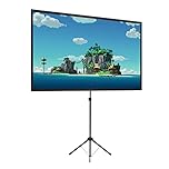 Beamer Leinwand mit Stativ, Tragbar Projektor Leinwand 100 Zoll, 16:9, 4K HD ProjektionLeinwand, Leicht und Kompakt, tragen, Ideal für Heimkino, innen/außen Filme.