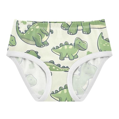 Cute Green Dinosaurs Underwear Girls, Toddler Girl Panties, Girls Underwear Cotton, 2–8 Years