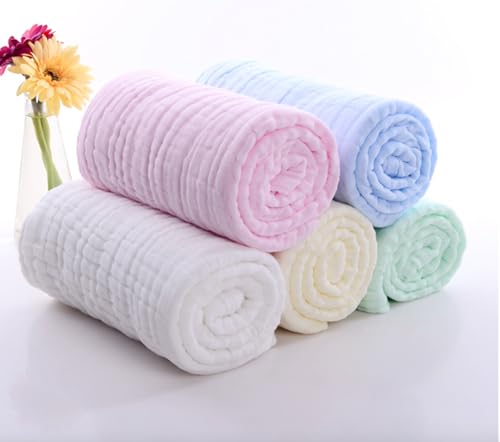 Image of Nazbella Baby Muslin Swaddle Blankets for Boys and Girls, Wrap Soft Silky 2 Pack Organic Cotton Muslin Swaddle Blanket, Breathable and Skin-Friendly.(Pink-White)