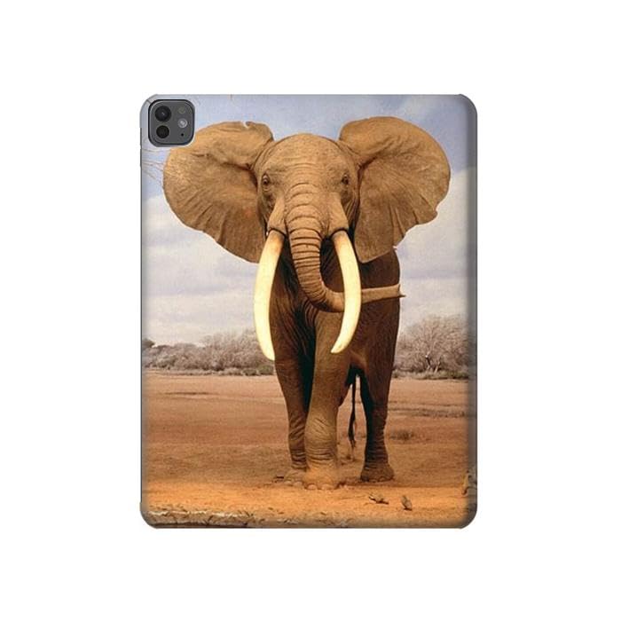 Housse iPad Pro 13 2024 2025 Coque Éléphant d'Afrique Étui Protection Multi-Angle