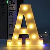 【TAMAÑO ADECUADO】El tamaño de las luces luminosas del alfabeto de decorativas letras alphabet light luces es de 21 x 19,1 x 4,3 cm / 8,3 x 7,5 x 1,7 pulgadas, luces de letras luminosas led no solo son para iluminar su espacio, sino también le brinda un ambiente romántico en la escena, funciona con 2 pilas AA (pilas no incluidas).