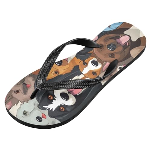 Women Beach Summer Casual Flip Flop Cute Dog FamilyQuick Dry Sandals Slipper for Men 214B2538