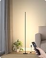 Mudodi Corner Lamp, Minimalist Led Lamp with Remote Control, Dimmable Corner Light,18 W Floor Lamp Perfect for Living Room, Bedroom, Home Office, 7 Color Temperature 3000K-6000K (Black).