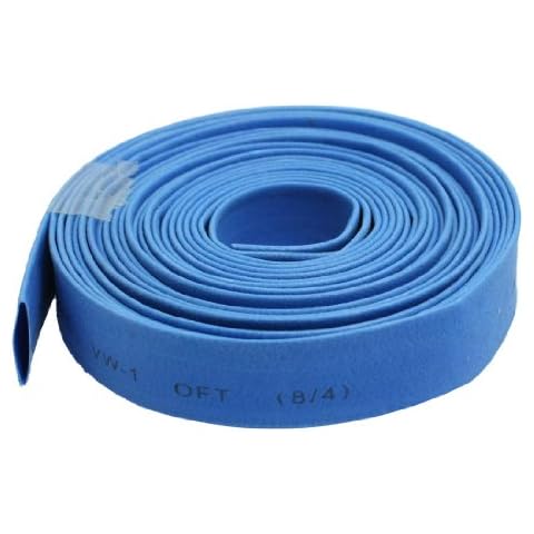 sourcingmap rate 2:1 Blue Polyolefin 8mm Dia Heat Shrink Shrinkable Tube 3 Meter Cover