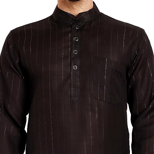 SKAVIJ Men's Tunic Cotton Casual Kurta Pajama Indian Traditional Ethnic Wear Dress Set3