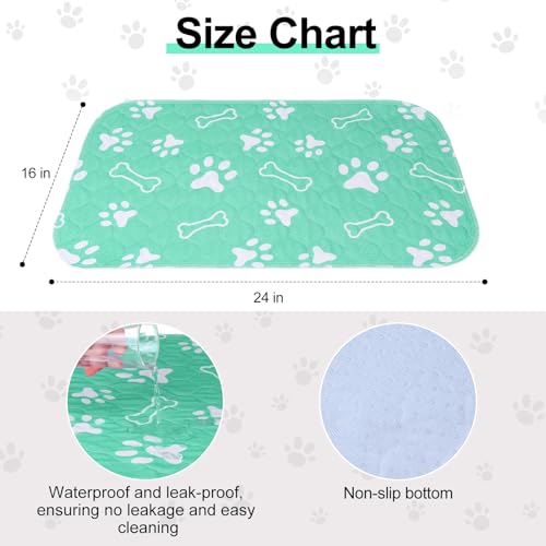 Image of BEAUTYZOO 6 Pack Washable Pee Pads for Dogs, Reusable Puppy Pads for Potty Training, Waterproof Super Absorbent Whelping Pads Mats Non Slip Against Urine for Small Medium Dogs Cats, 16 inch x 24 inch