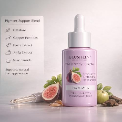 Image of SCIENCE MEETS SKIN 2% Darkenyl for Anti Grey Hair Serum|Anti-Greying Actives with Biotin, Bhringraj, Henna & Amino Acid Complex|Strengthens Roots & Adds Shine|Toxin Free|All Hair Types- 30ml