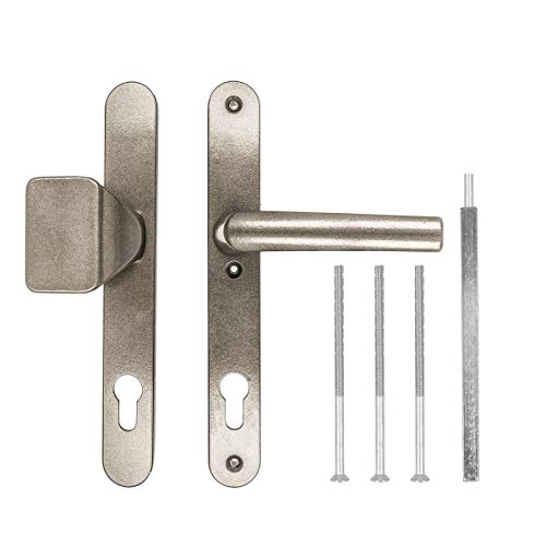 Preisvergleich Produktbild Türgriff / Türdrücker / Türklinke / Drückergarnitur DHS 92mm (Schildbreite 32mm) - Dunkelsilber F9 - mit Knauf