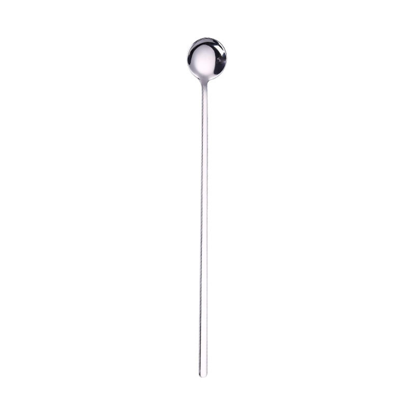 Lot de 10 cuillères à café à long manche en acier inoxydable pour café, crème glacée, dessert (B2)