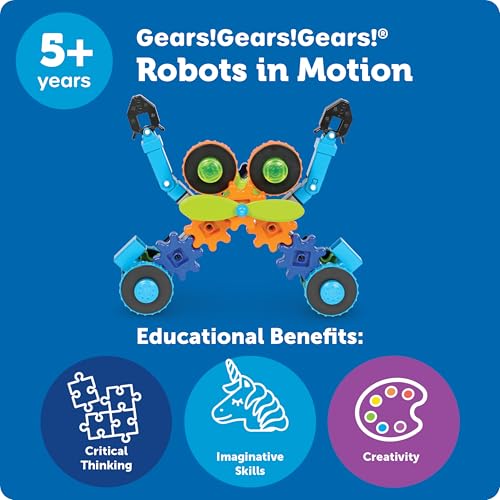 Learning Resources Gears! Gears! Gears! Robots in Motion Building Set - 116 Pieces, Ages 5+, Robot Toy, STEM Toys for Kids, Robots for Kids - Image 6
