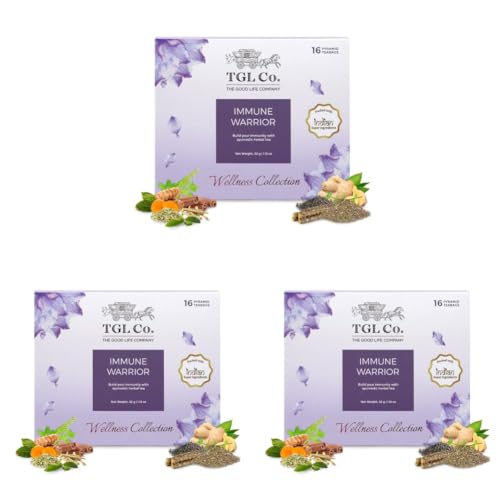 Image of TGL Co.Immune Warrior Herbal Tea Infusion (16 Tea Bags)|Rich in Anti Oxidant | Refreshing | No Artificial flavor | Improve Digestion (Pack of 3)