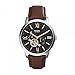 Fossil Men's Townsman 44mm Automatic Watches for Men, Skeleton Watch, Stainless Steel and Leather, Color: Black, Brown, Silver (Model ME3061)