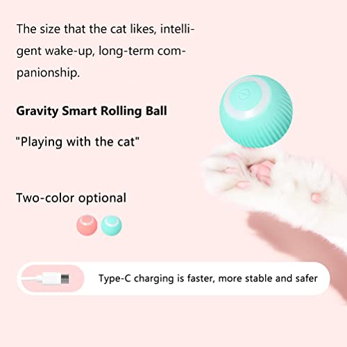 KKPLZZ Bolas interativas que rolam para gatos, recarregáveis por USB, brinquedo inteligente para ani