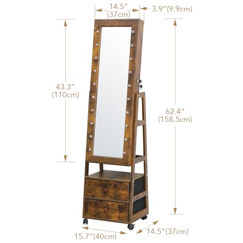 MASMIRE Full Length Mirror with Storage Shelves Jewelry Armoire Cabinet by MASMIRE - Image 4