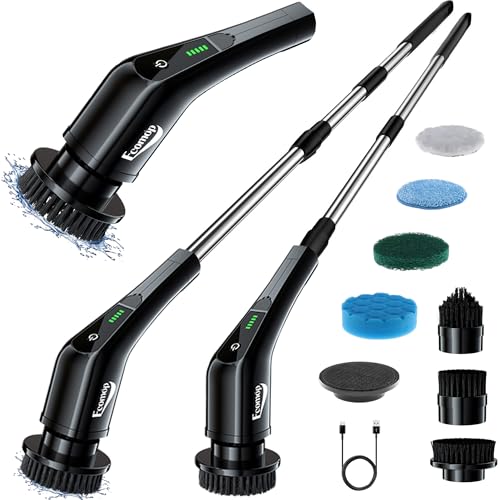 Image of 2025 Upgraded Electric Spin Scrubber - Shower Scrubber with Long Handle, Cordless Electric Cleaning Brush, 400 RPM Dual-Speed, IPX5 Waterproof, 90-Min Runtime, 8 Brush Heads for Powerful Cleaning
