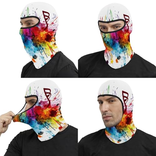 Pasamontaña térmico para hombre y mujer con estampado musical colorido, máscara facial para esquí, motocicleta y clima frío miniatura 5