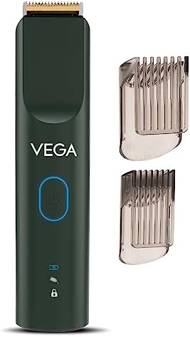 Vega SmartOne S3 Beard Trimmer for Men with AI SmartTrim Technology, USB Type C, Titanium Blade,160 mins Runtime, IPX7 Waterproof & 40 Length Settings, Shaving Machine, Travel Lock, Green, (VHTH-36)