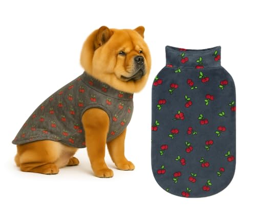 Image of The Pets Company Dog Winter Coat Jacket, Clothes, Windproof, Reversible, Light Weight, Washable, Ultra Warm Thick Fleece Lined Dog Vest for Cold Weather Protection, (Grey Cherry, Large - 24 Inch)