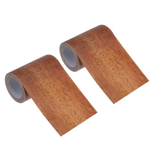 Image of PATIKIL Wood Grain Repair Tape 3 inch x15ft,2 Pcs Self Adhesive Realistic Textured Repair Tape Patch for Floor Door Table Cabinets Desk,Mahogany