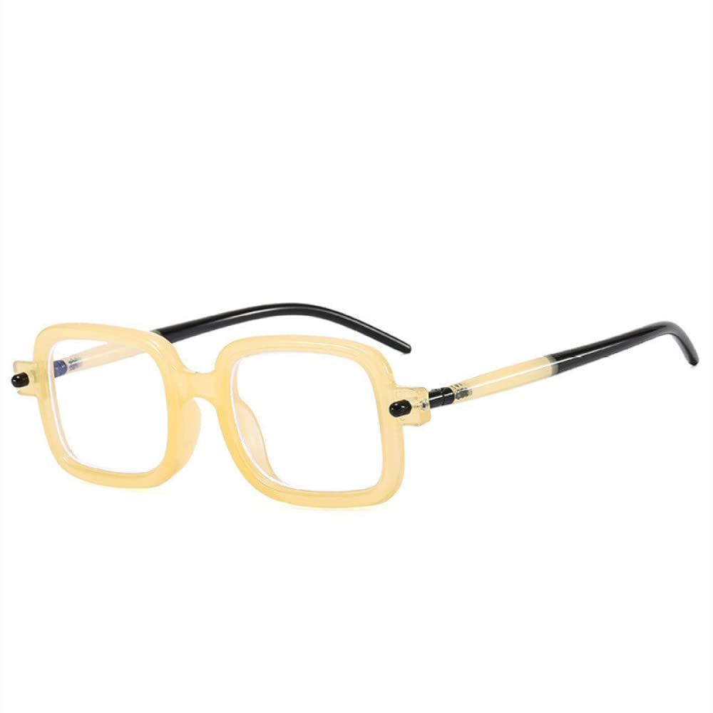 Gafas de sol para mujeres de estilo retro rectangular con proteccion UV400 y marco transparente 8