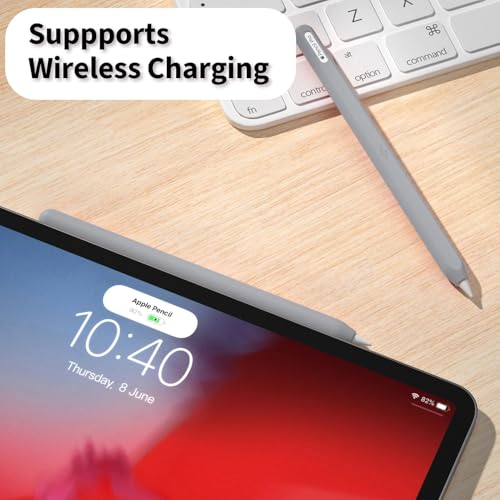 Image of Ultra Thin Protective Pencil Cover for Apple Pencil Pro &Apple Pencil 2nd Gen Silicone Case Sleeve Compatible with Apple Pencil Pro (Grey)