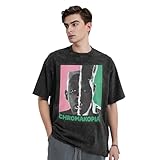 Men Shirts Vintage Short Sleeve Casual Cotton Washed Tees Tops Novelty Style Crewneck for Old Loose T-Shirts