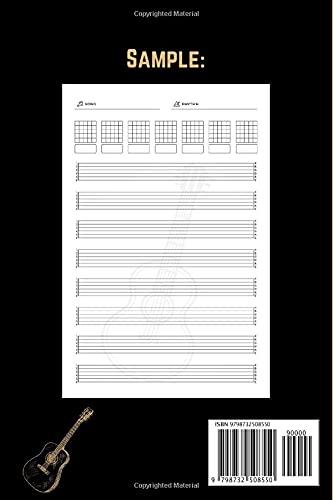 All My Guitar Tab Shit: Blank 6 Strings Guitar Tablature Manuscript Paper with Chord Fingering Charts & Diagrams | Wide Staff Music Sheet Notebook | ... Gifts for Guitarists Men, Women & Teens image 3