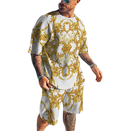 Survêtement imprimé 3D homme t-shirt surdimensionné costume plage ensemble vêtements rue