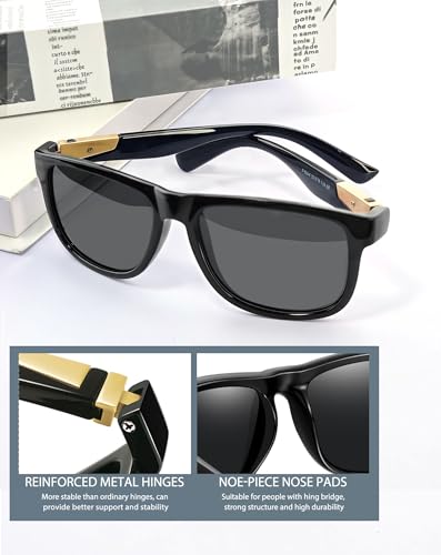 Image of Joopin Polarized Sunglasses Men Women UV400 Protection, Big Chunky Square Sun Glasses, Designer Shades Retro Sunnies Driving