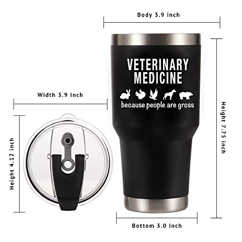 Veterinary Medicine Because People Are Gross Vacuum Insulated Stainless Steel Tumbler 30Oz Veterinarian Vet Practitioner Animal Doctor Pet Lover Graduation Birthday Valentine Christmas Anniversary Mug #TOP3