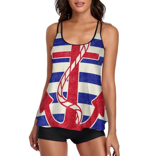 Tankini Court Couvrant Femme Ventre Plat avec Short et Robe de Bain