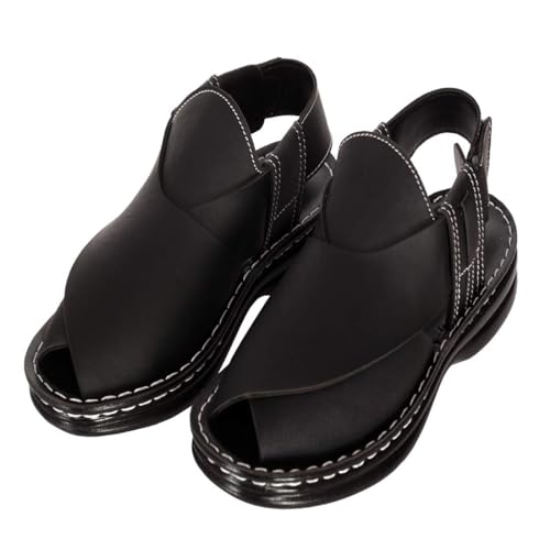 Image of eco-soft Men's Ethnic Synthetic Leather Peshawari Slip On Sandal | Shoes for Wedding|Party|Occasions|Fashion|Stylish|Outdoor|Lightweight|Shoes with TPR Sole